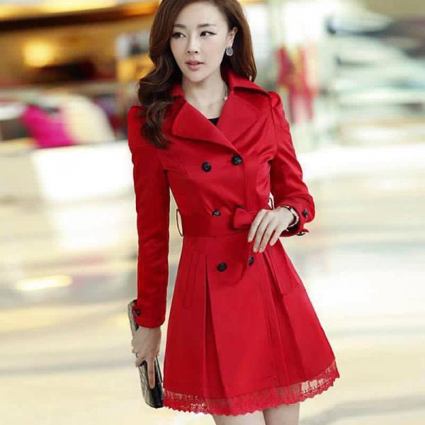 Women’s Lace Trench Coat (Double Fleece)