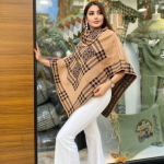 Women’s Monogram Winter Fleece Poncho Shawl